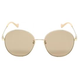 Gucci-Óculos de sol Gucci GG1090SA-003-Dourado,Metálico