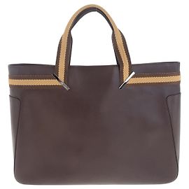 Bolsa tote de couro Gucci Marrom