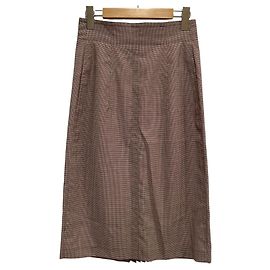 Jil Sander Houndstooth Long Skirt Brown Beige
