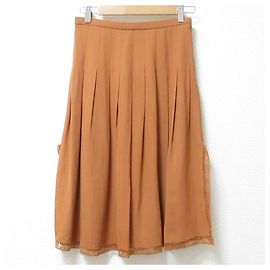 Chloé Saia midi de renda 100% seda Chloe Marrom Outro