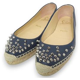 Espadrilles à semelle plate Spike Studs Christian Louboutin Bleu Autre