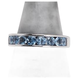 Autre Marque-Au750 White Gold Aquamarine Ring-Silvery