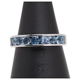 Autre Marque-Au750 White Gold Aquamarine Ring-Silvery