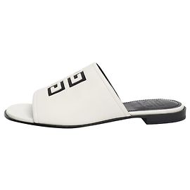 Givenchy White leather logo slides - size EU 39 White