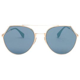 Fendi Gafas de sol redondas con espejo azul Azul