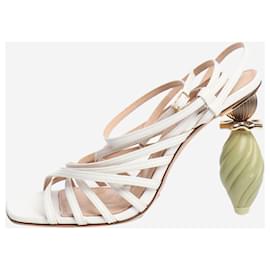 Jacquemus-White leather strappy detail heels - size EU 36 (UK 3)-White