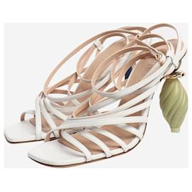 Jacquemus-White leather strappy detail heels - size EU 36 (UK 3)-White