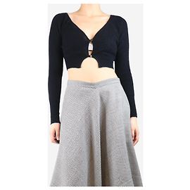 Jacquemus Schwarze cropped Strickjacke - Größe UK 10 Schwarz