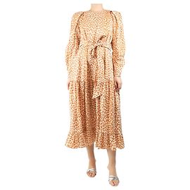Ulla Johnson Vestido midi de leopardo naranja - talla UK 10 Naranja