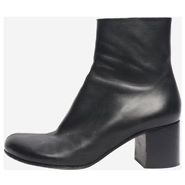 Loewe Bottines en cuir noir à bout rond - taille EU 40 (UK 7) Noir