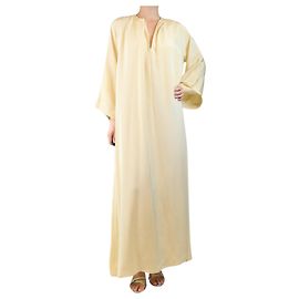 Autre Marque Robe en crêpe de soie jaune beurre - taille UK 12 Jaune