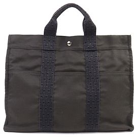 Hermès Hermes Air Line MM Gray Canvas Tote Bag Brown