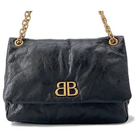 Borsa a Spalla BB Chain Monaco di Balenciaga Nero