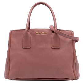 Miu Miu Tote Madras de Cuero Marrón Castaño Otro
