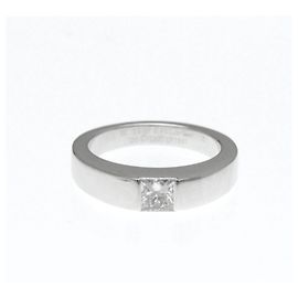 Anel Tank Cartier com Diamantes Prata