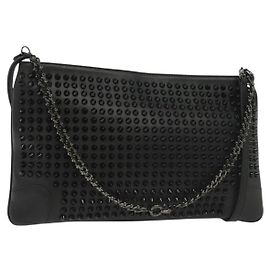 Christian Louboutin Loubiclutch in pelle con borchie Nero