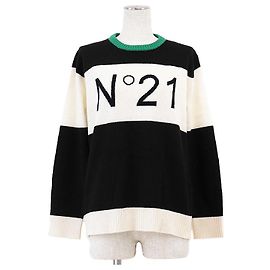Autre Marque N21 Wool Sweater Black Green Cream
