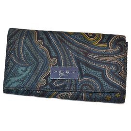Carteira Etro em lona estampada Multicor