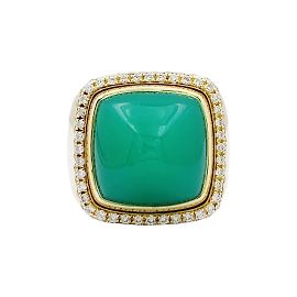 FRED Ring, "PAIN DE SUCRE", 18K rose gold, chrysoprase, diamonds. Other