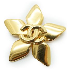 Chanel Broche Fleur Logo CC GP Doré