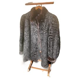 Autre Marque Astrakhan fur coat black Black