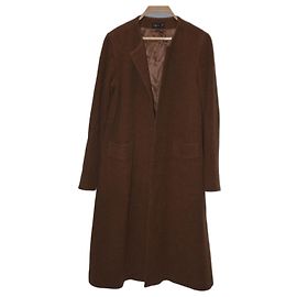 Agnès b. Wool and Cashmere Overcoat Light Brown Light brown