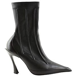 Thierry Mugler Black leather boots Black