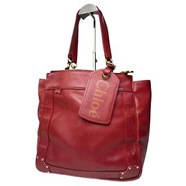 Chloé Bolsa tote de couro vintage Chloe vermelha Vermelho