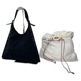 Bolsa de mão triangular de couro neoprene vintage Salvatore Ferragamo preta Preto