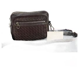 Mini bolsa de ombro de couro Bottega Veneta Marrom