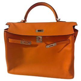 Hermès Birkin 35 Handtasche Orange Leder Orange