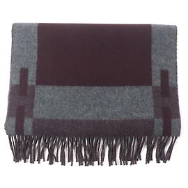 Hermès Écharpe H Passant 100% Cachemire Hermes Marron