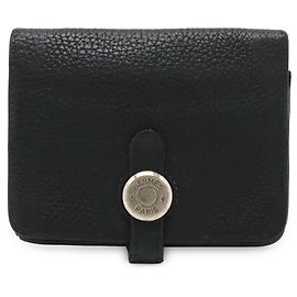 Hermès Hermes Dogon Compact Coin Case Wallet Black