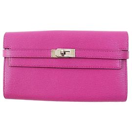 Hermès Hermes Kelly Wallet in Rose Purple Purple