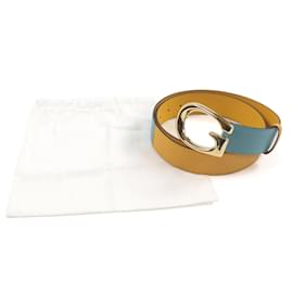 Gucci-Cinto de couro bicolor GUCCI-Azul,Amarelo