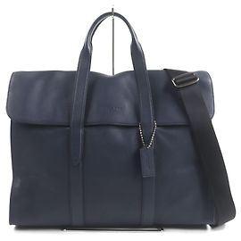 Sac à dos en cuir COACH Metropolitan Portfolio Bleu Marine
