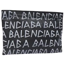 Balenciaga-Pochete de couro Graffiti Balenciaga-Preto