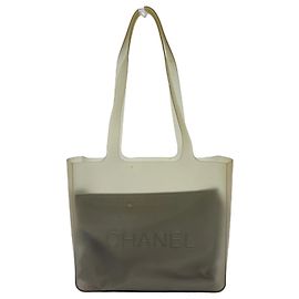 Graue Gummitasche von Chanel Braun Gelb