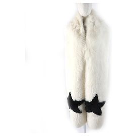 Sciarpa in pelliccia di volpe Givenchy Nero Bianco
