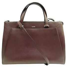 BOLSA LANCEL LISON A07894 EM COURO TEXTURIZADO BORDEAUX COM ALÇA Bordeaux
