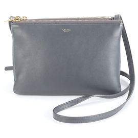 Céline Borsa a spalla in pelle Celine Trio piccola in grigio Marrone