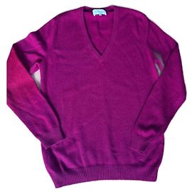 Eric Bompard Kaschmirpullover, zweifädig, V-Ausschnitt Größe 38 Bordeaux