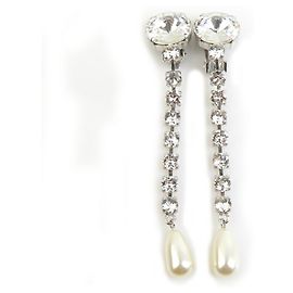 Orecchini a goccia Miu Miu argento e bianco Argento Bianco