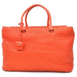 Bottega Veneta Leather Handbag Red
