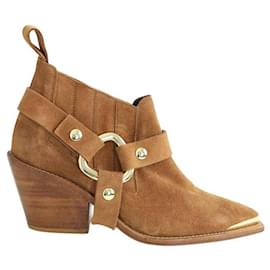 Zadig & Voltaire Stivali western in suede cammello Cammello