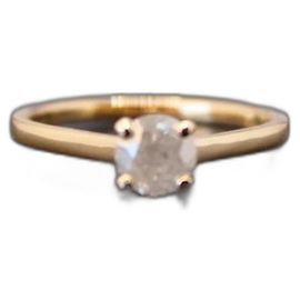 Autre Marque Natural Round Brilliant GIA 0.59 ct. Solitaire French Ring- White