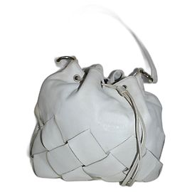Borsa a secchiello Azzaro in pelle bianca Bianco