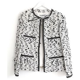 Chanel Cruise 1995 95C Black & White Fantasy Tweed Jacket Black White
