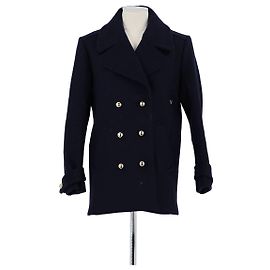 Claudie Pierlot Abrigo de Lana Marino Azul marino