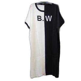 Robe Pull Marina Rinaldi en Laine Noir Blanc Noir Blanc